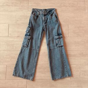 Arizona Low-Rise Baggy Jeans Medium Wash Pockets Juniors 3 Cotton 90s Grunge Hip